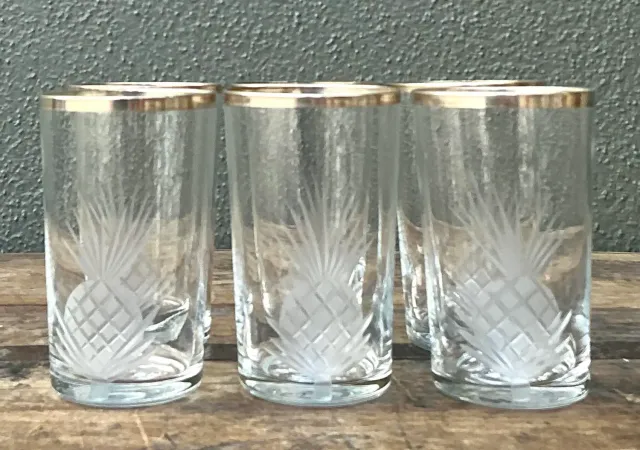 Vintage Etched Pineapple Glasses - Set of 6 — additional photo 5