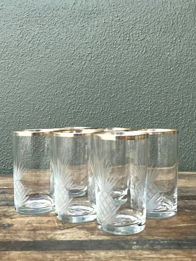 Vintage Etched Pineapple Glasses - Set of 6 — additional photo 6