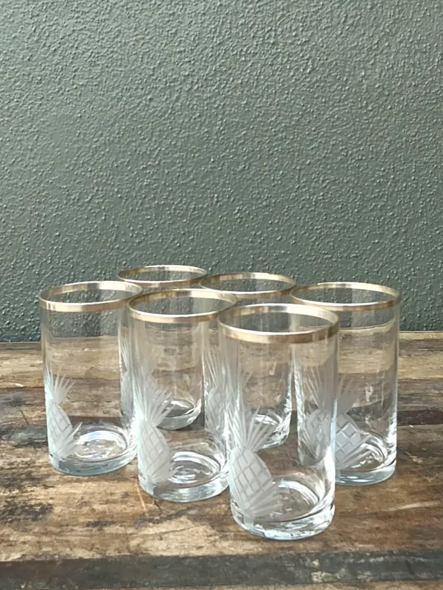 Vintage Etched Pineapple Glasses - Set of 6 — additional photo 7