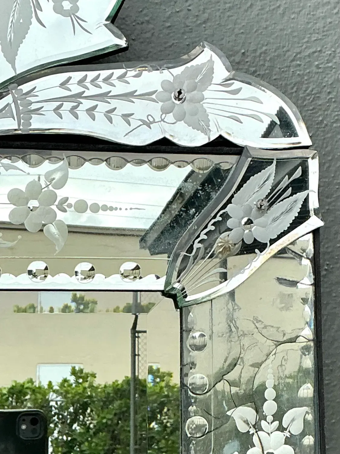 Vintage Etched Venetian Mirror — additional photo 3