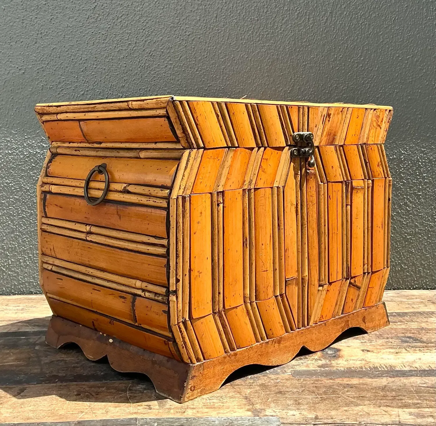 Vintage Faceted Rattan Box — additional photo 3