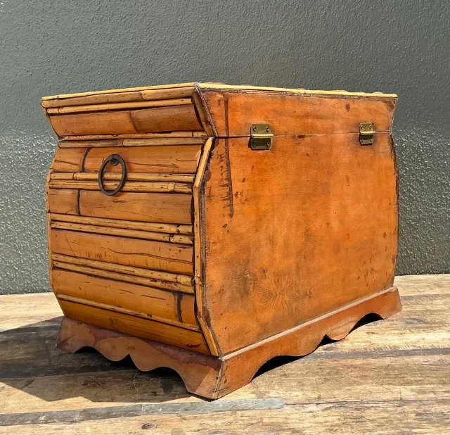 Vintage Faceted Rattan Box — additional photo 4