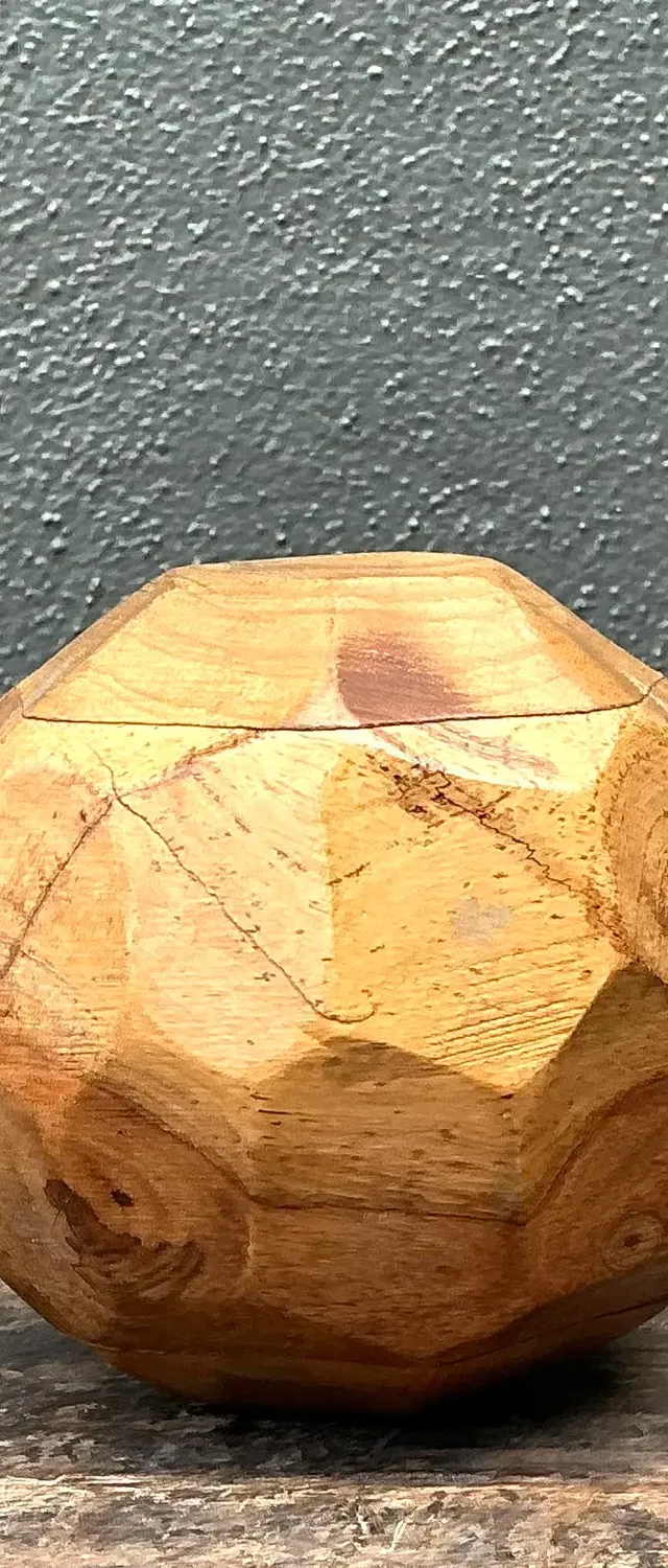 Vintage Faceted Wood Sphere