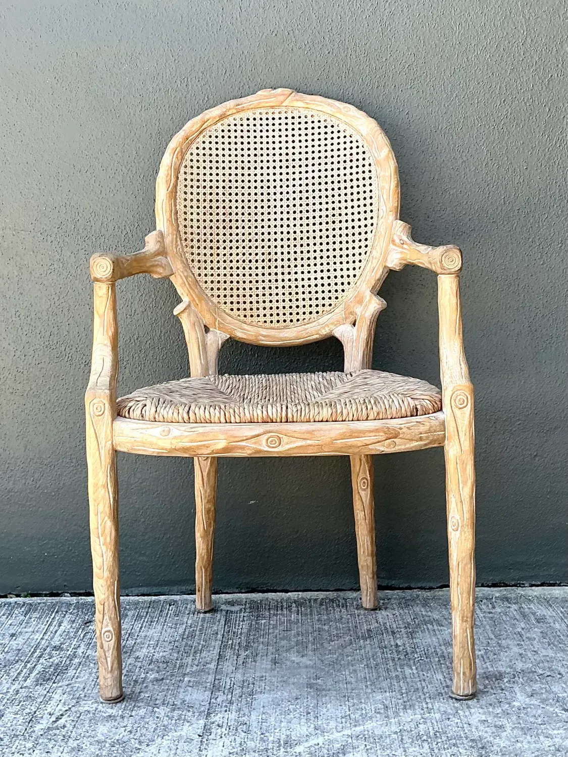Vintage Faux Bois Arm Chair — additional photo 7