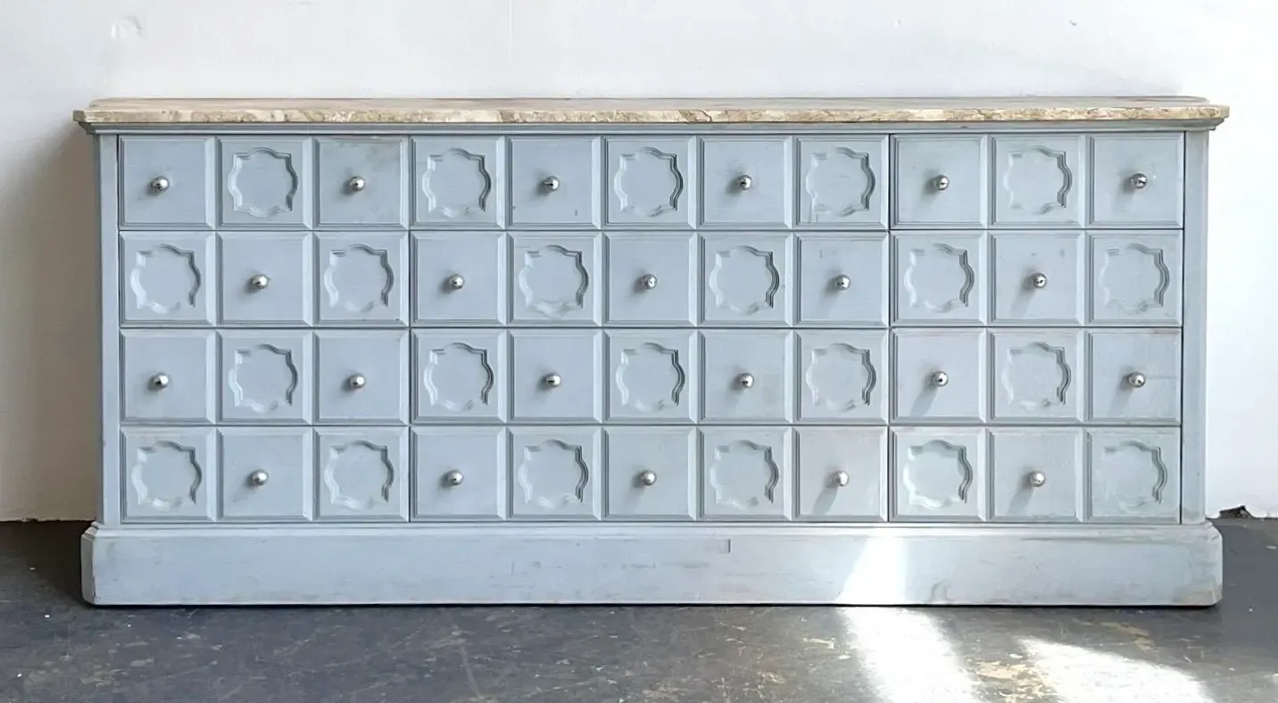 Vintage Faux Finished Blue Credenza — additional photo 2