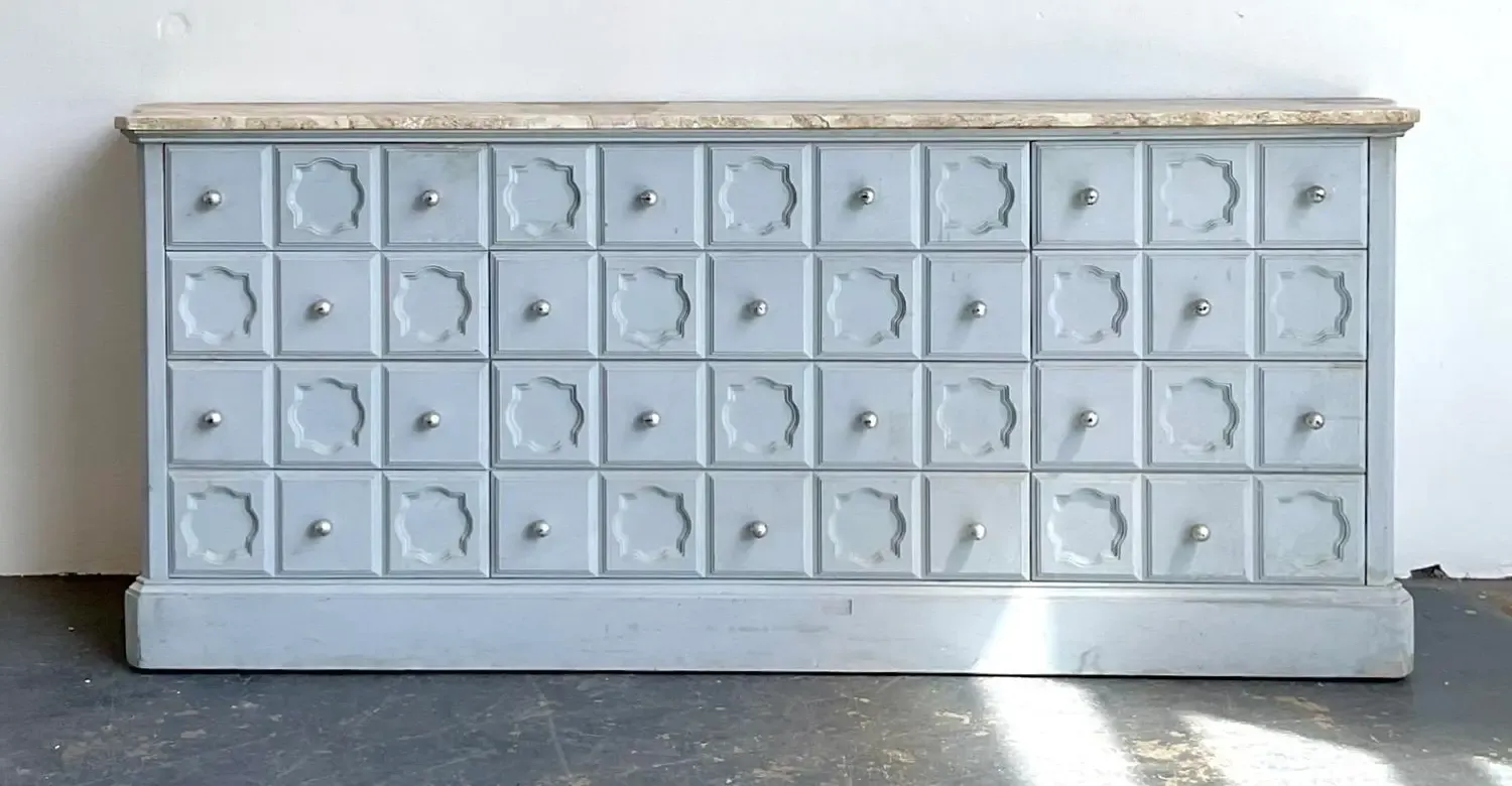 Vintage Faux Finished Blue Credenza — additional photo 4