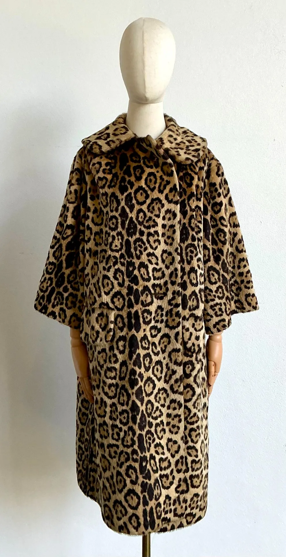 Vintage Faux Leopard Long Coat — additional photo 1