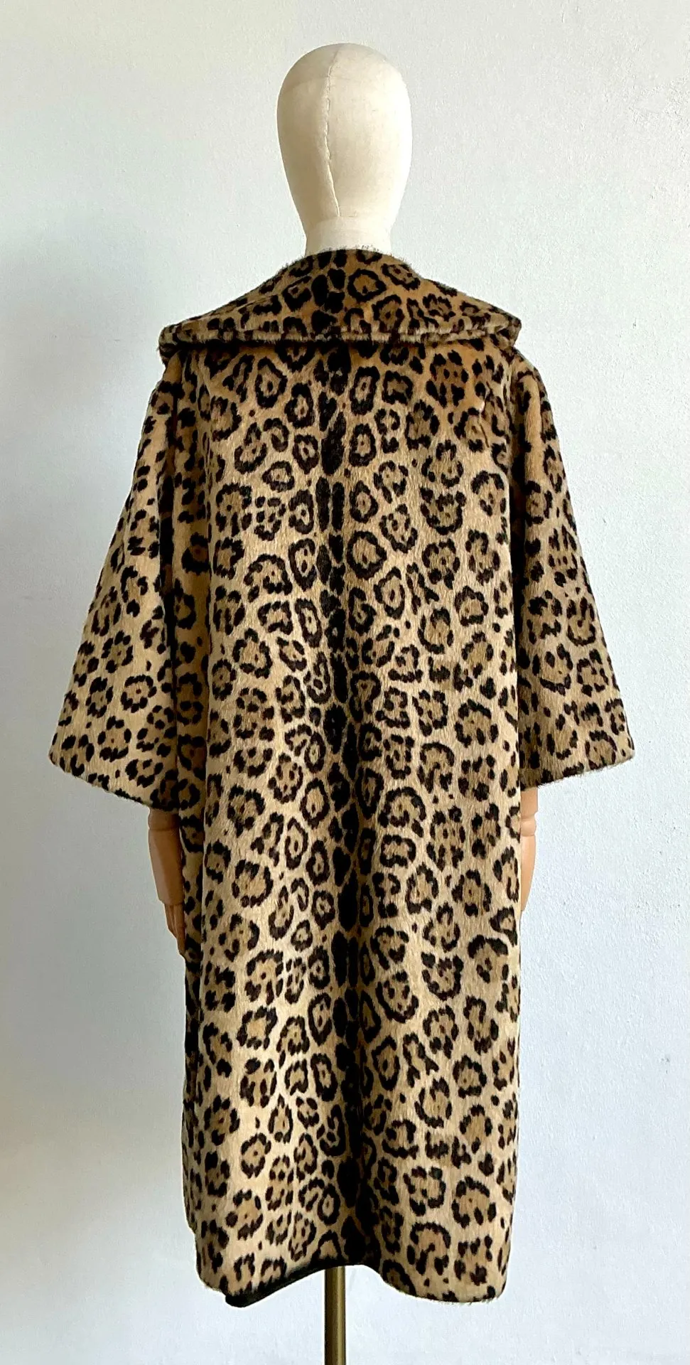 Vintage Faux Leopard Long Coat — additional photo 2