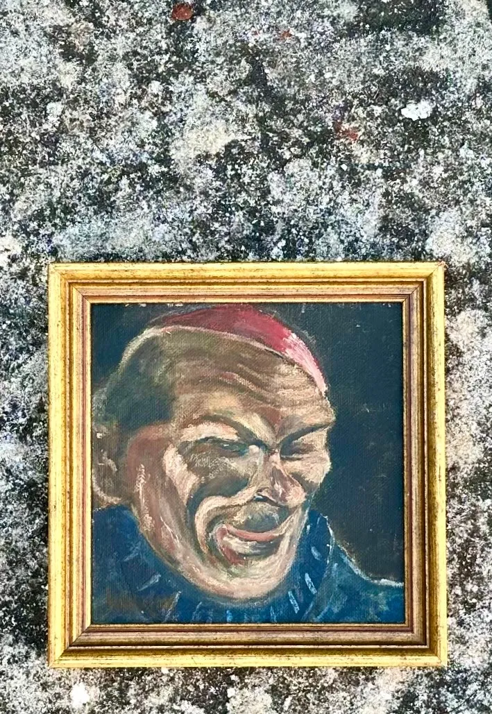 Vintage Figurative Portrait of a Man Oil on Canvas — additional photo 2