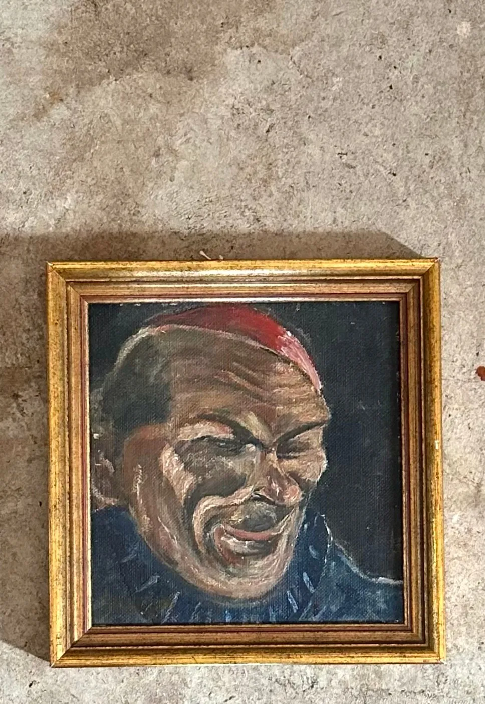 Vintage Figurative Portrait of a Man Oil on Canvas — additional photo 3