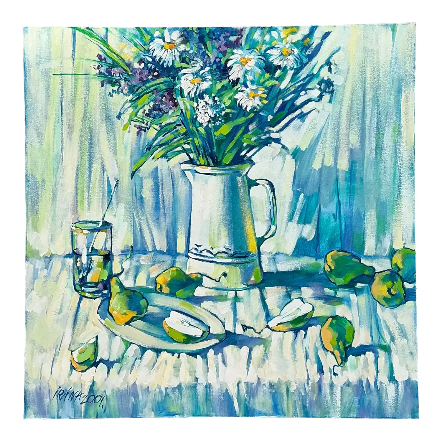 Vintage Floral Original Oil Painting on Canvas — additional photo 1