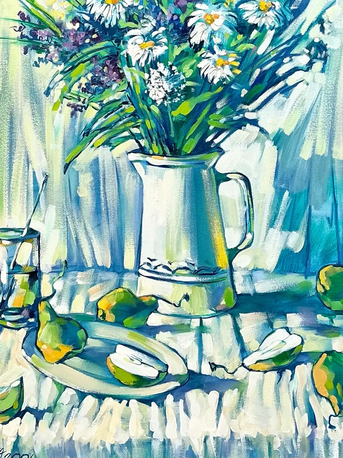 Vintage Floral Original Oil Painting on Canvas — additional photo 4
