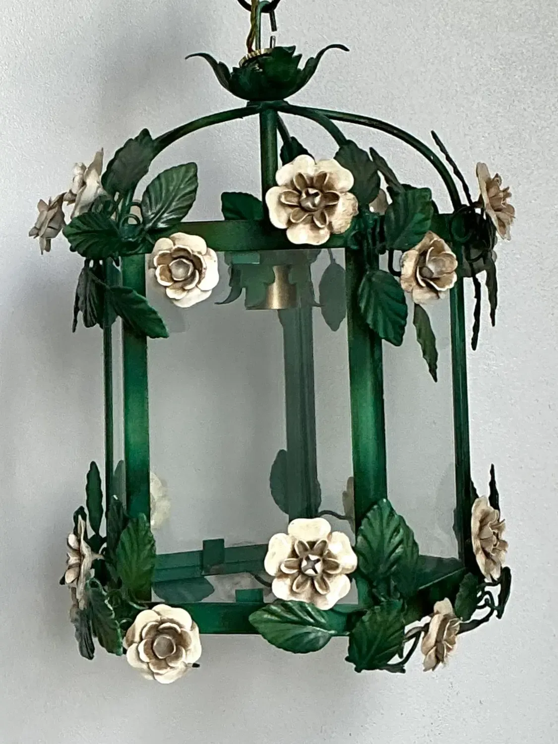 Vintage Floral Tole Lantern — additional photo 2
