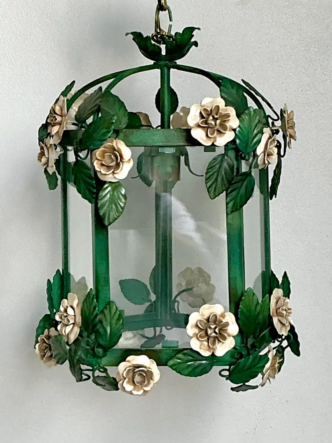 Vintage Floral Tole Lantern — additional photo 4