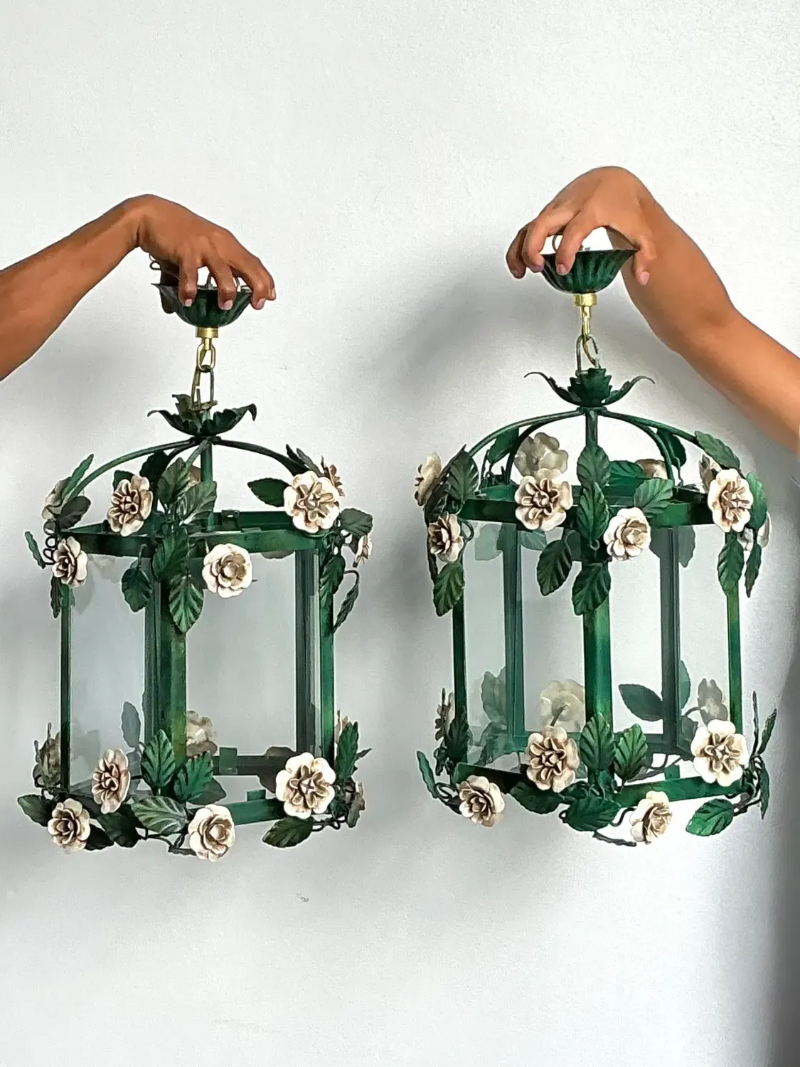 Vintage Floral Tole Lantern — additional photo 6
