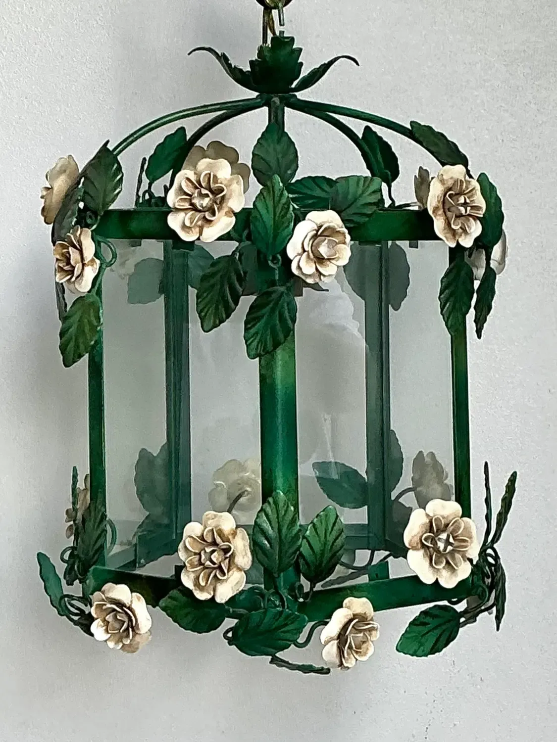 Vintage Floral Tole Lantern — additional photo 7