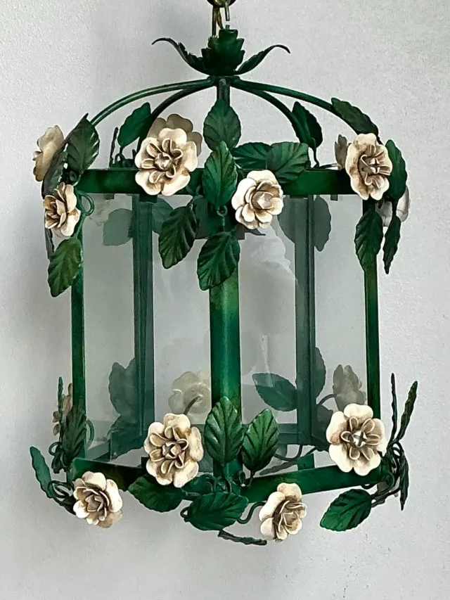 Vintage Floral Tole Lantern — additional photo 7