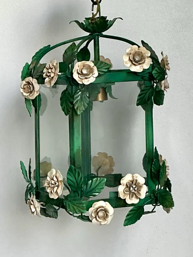 Vintage Floral Tole Lantern — additional photo 8