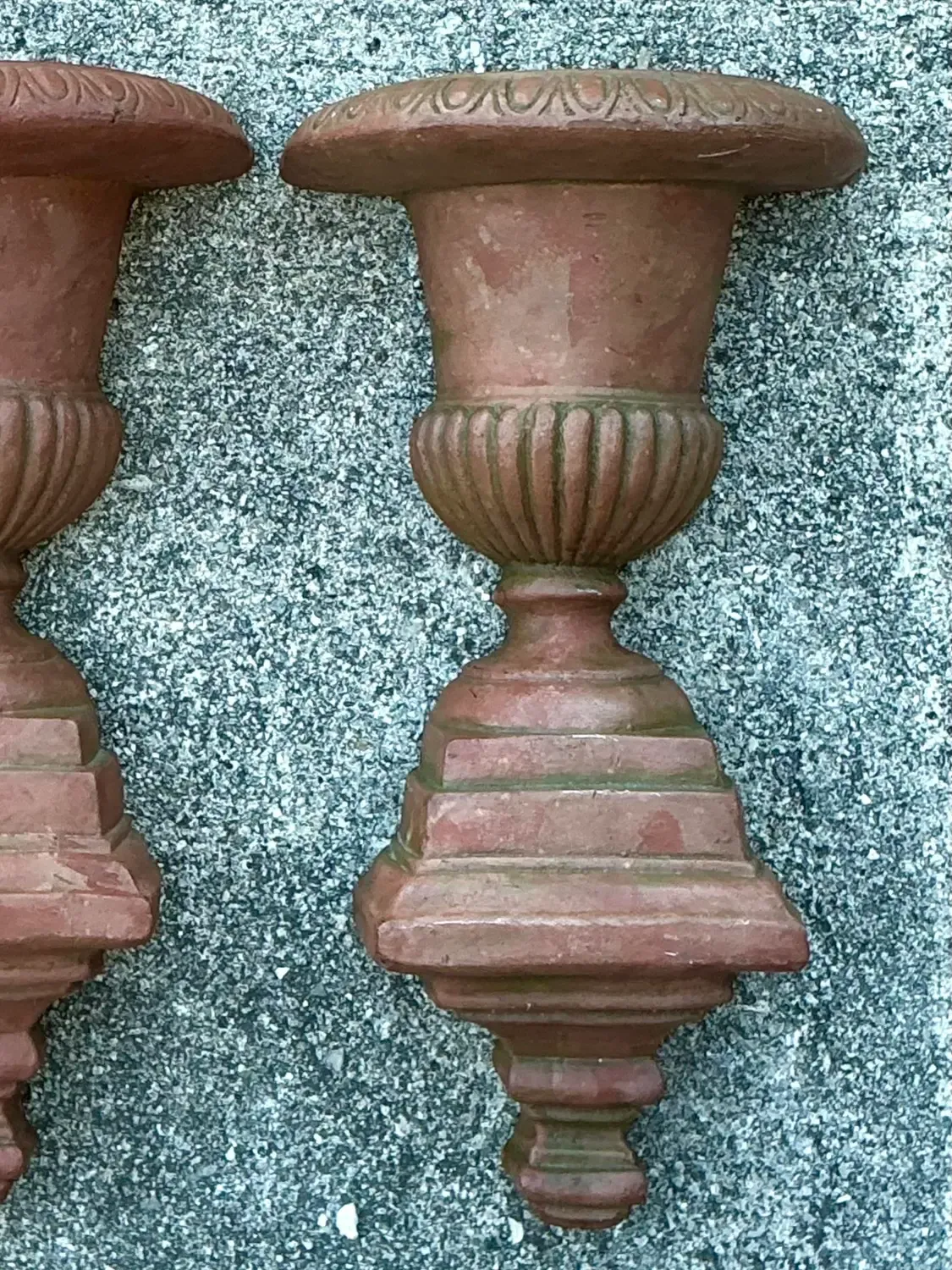 Vintage Fluted Urn Wall Pockets - A Pair — additional photo 7
