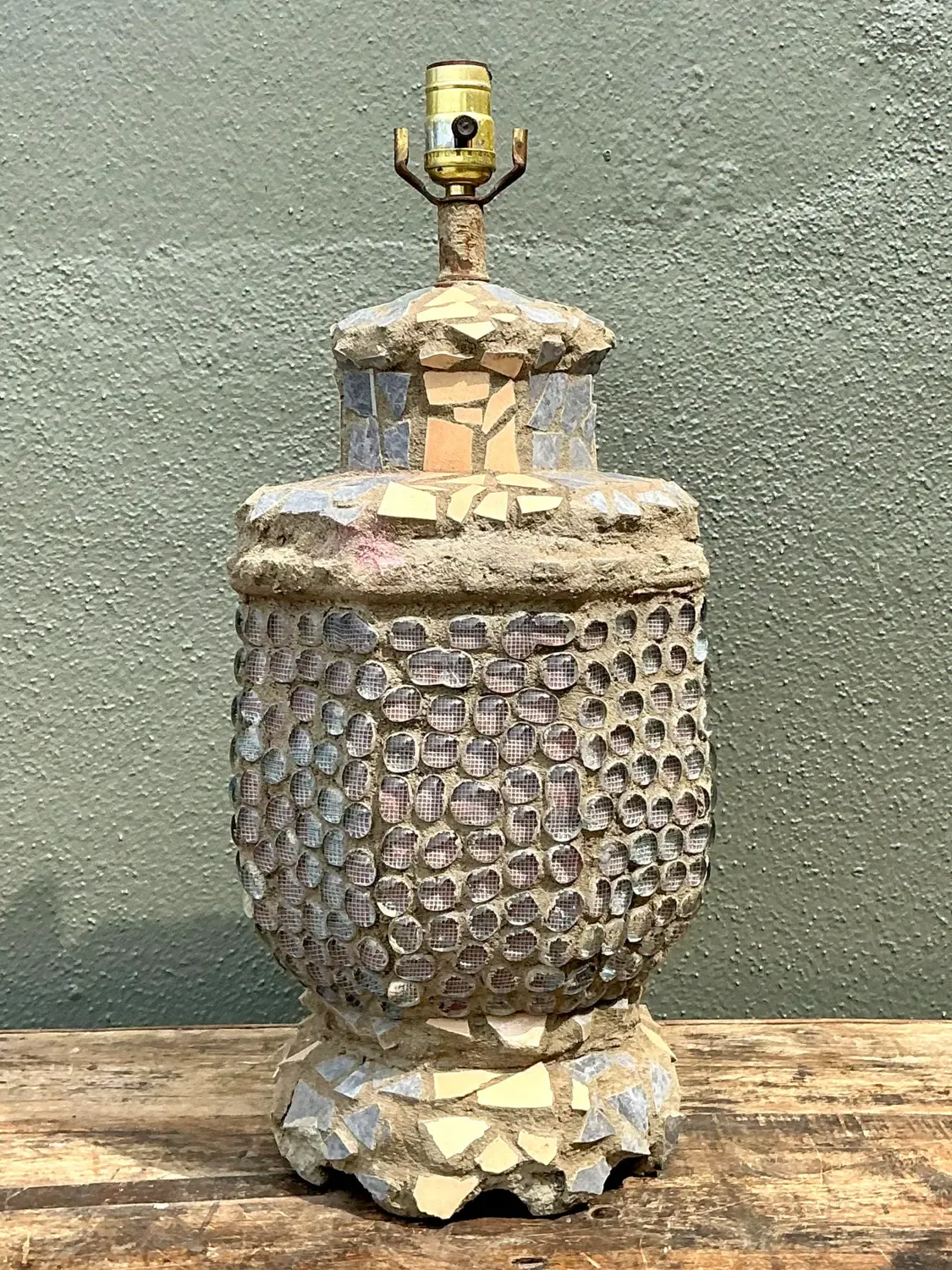 Vintage Found Object Mosaic Lamp — additional photo 2