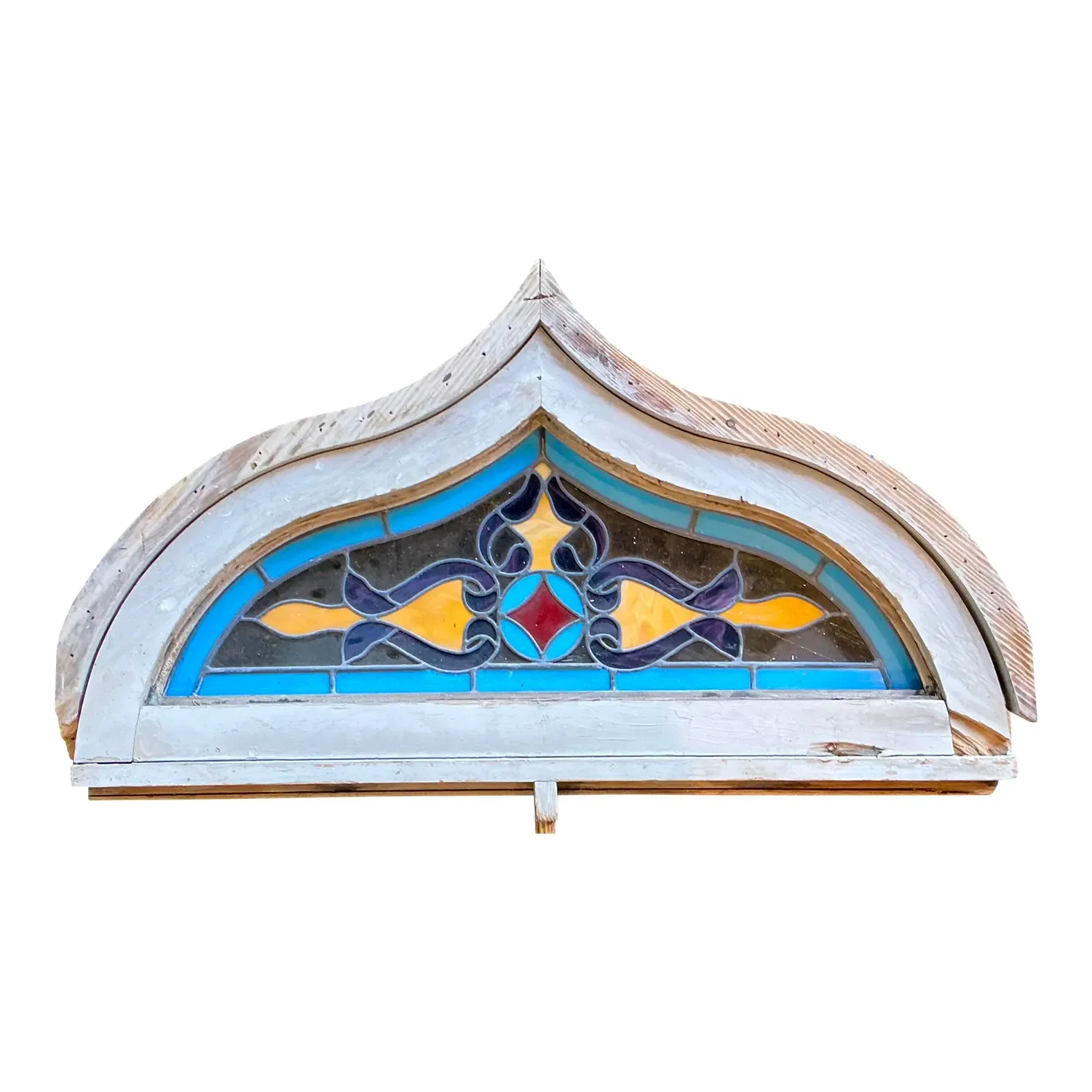 Vintage Framed Stained Glass Window — additional photo 1