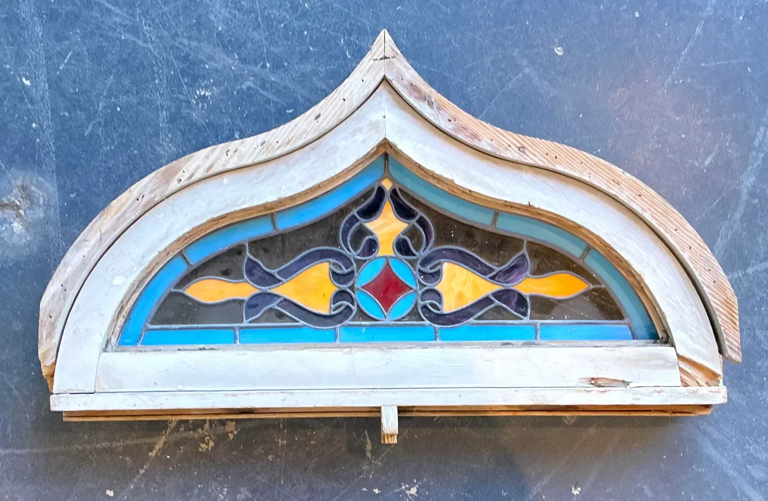 Vintage Framed Stained Glass Window — additional photo 4