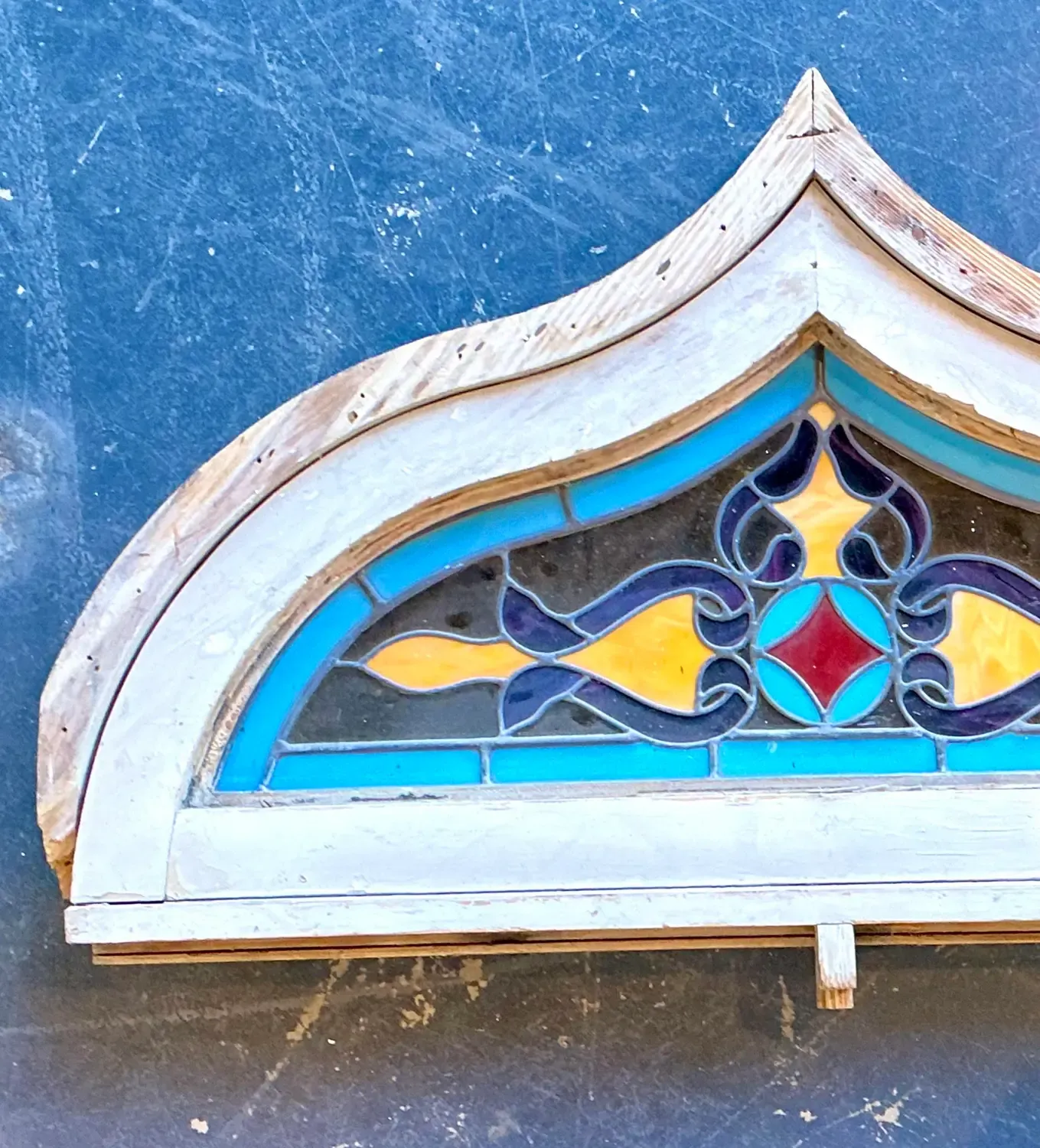 Vintage Framed Stained Glass Window — additional photo 5