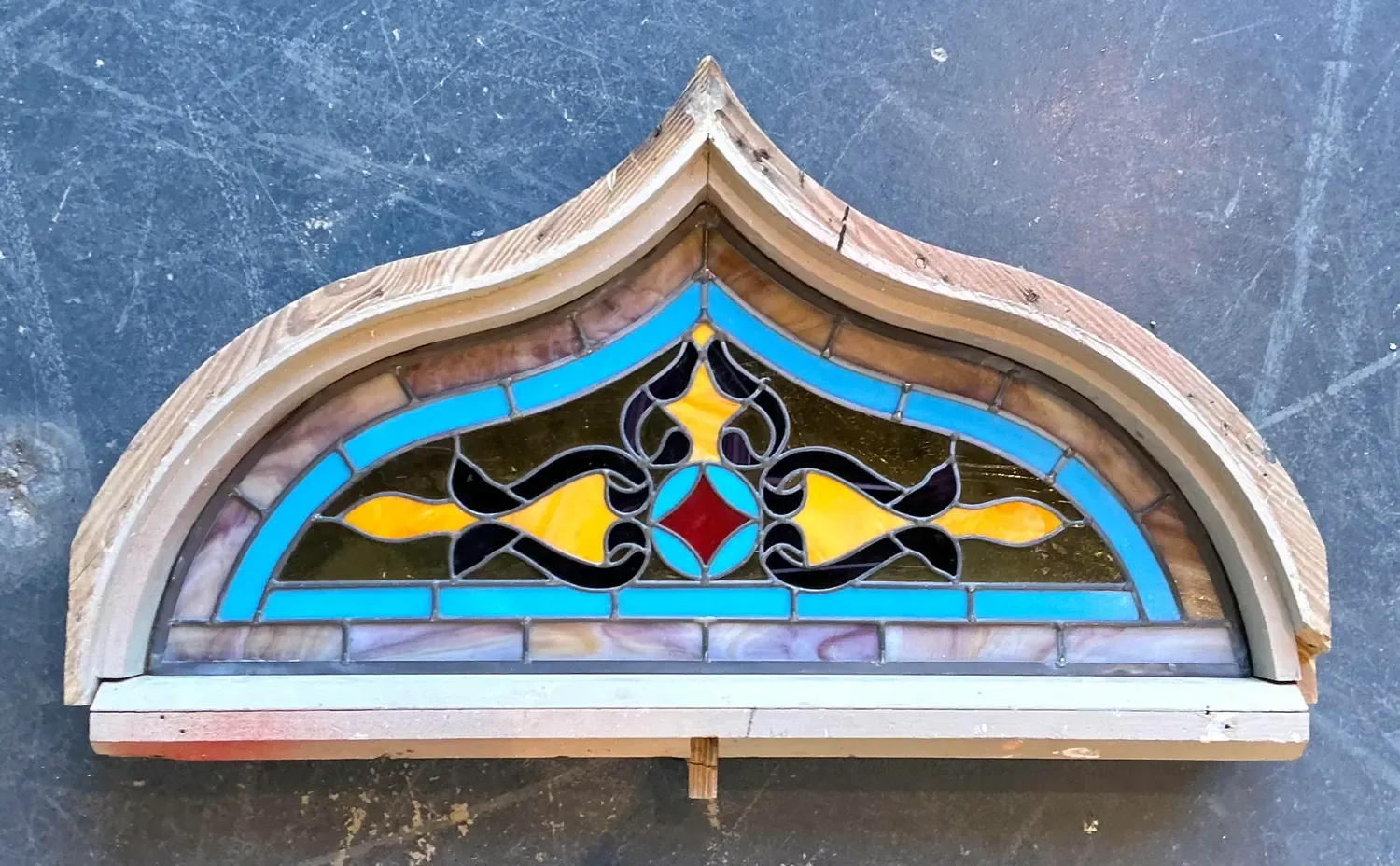 Vintage Framed Stained Glass Window — additional photo 6