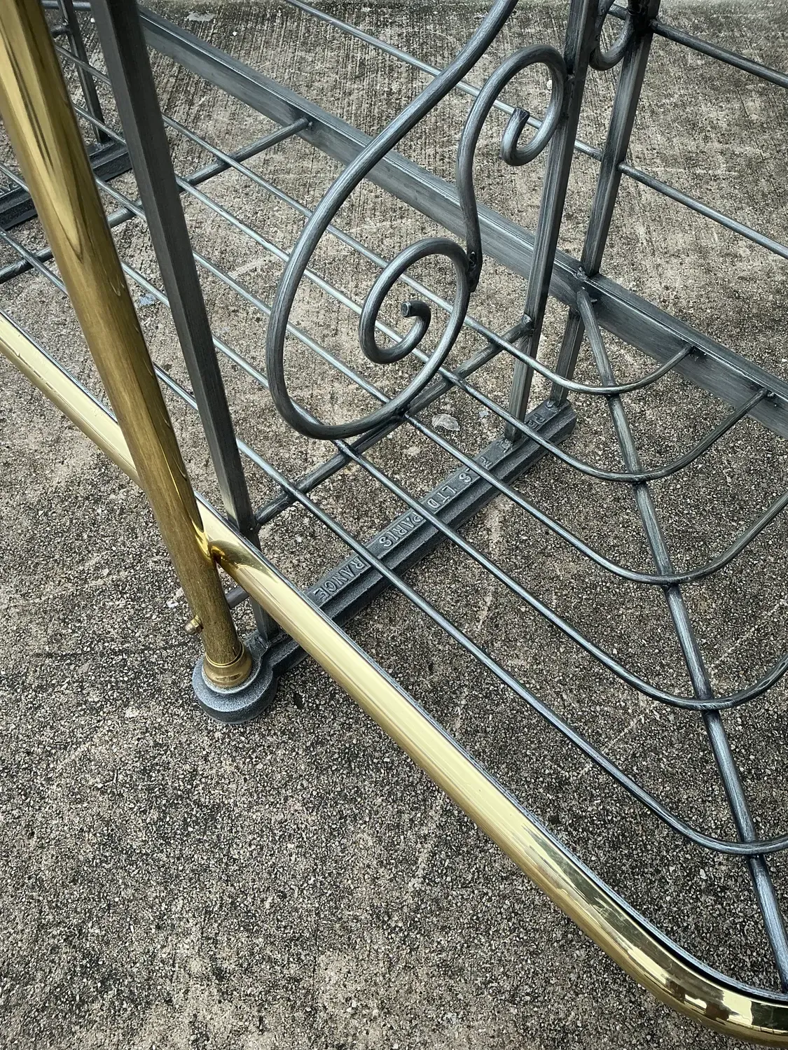 Vintage French Brass Rail Bakers Rack — additional photo 1