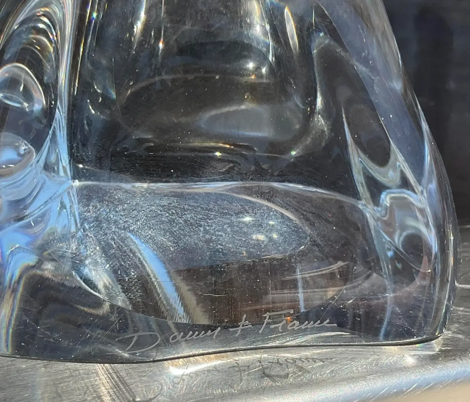Vintage French Daum “Poissons” Crystal Lamps - a Pair — additional photo 8