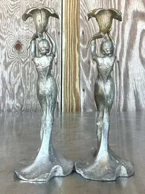 Vintage French Deco Candlesticks After Lucien Alliot- a Pair — additional photo 4