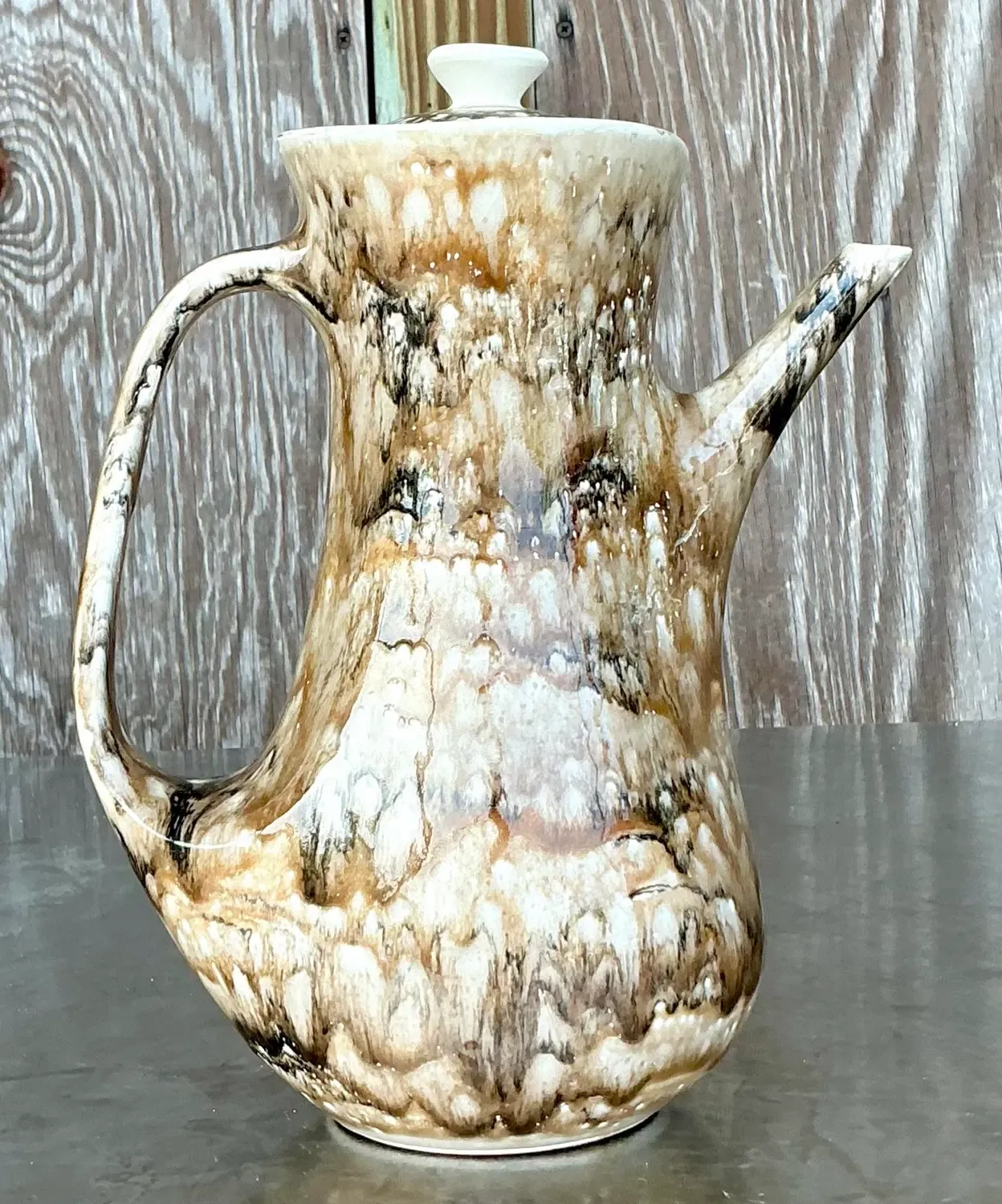 Vintage French Drip Glaze Coffee Pot — additional photo 1