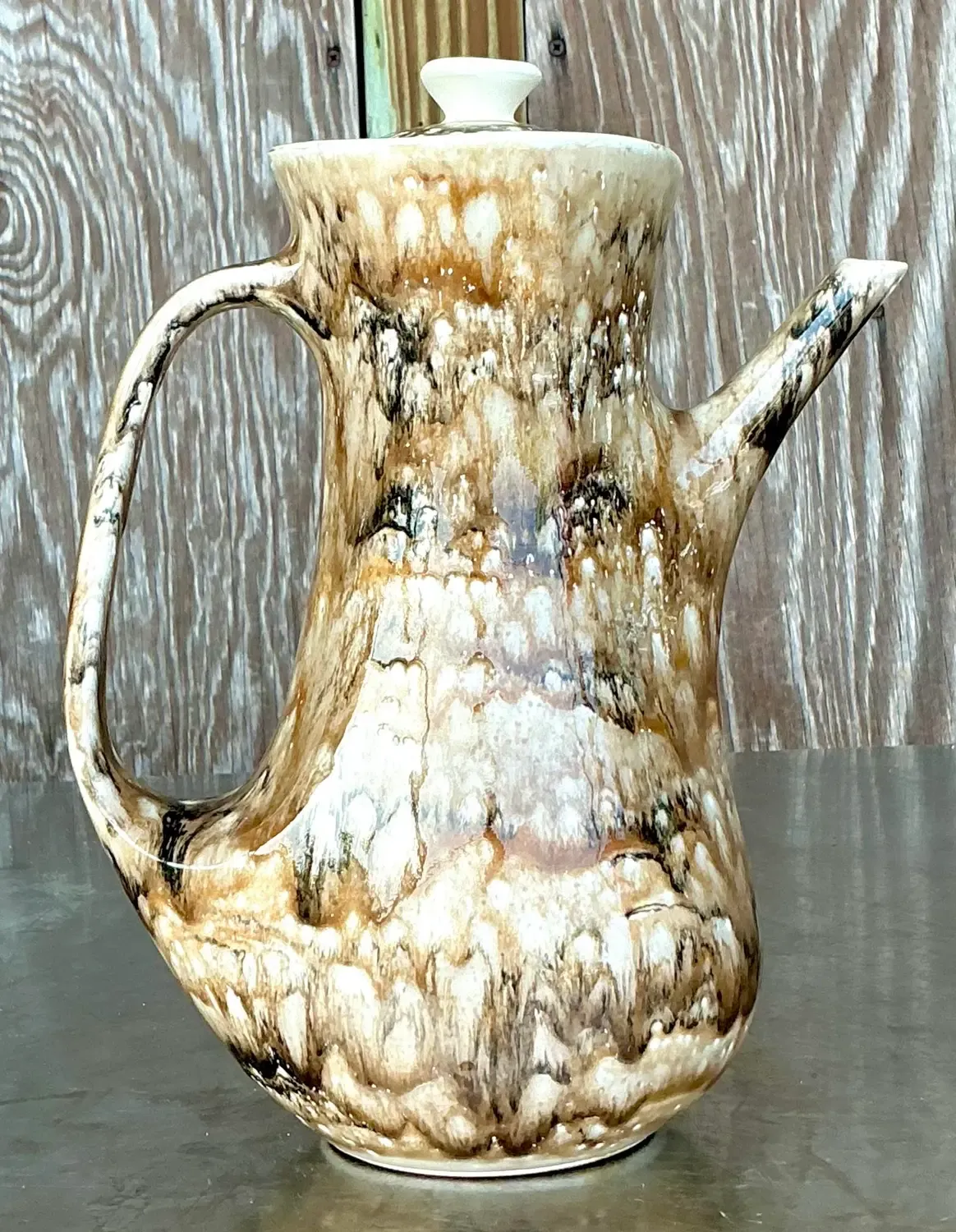 Vintage French Drip Glaze Coffee Pot — additional photo 2