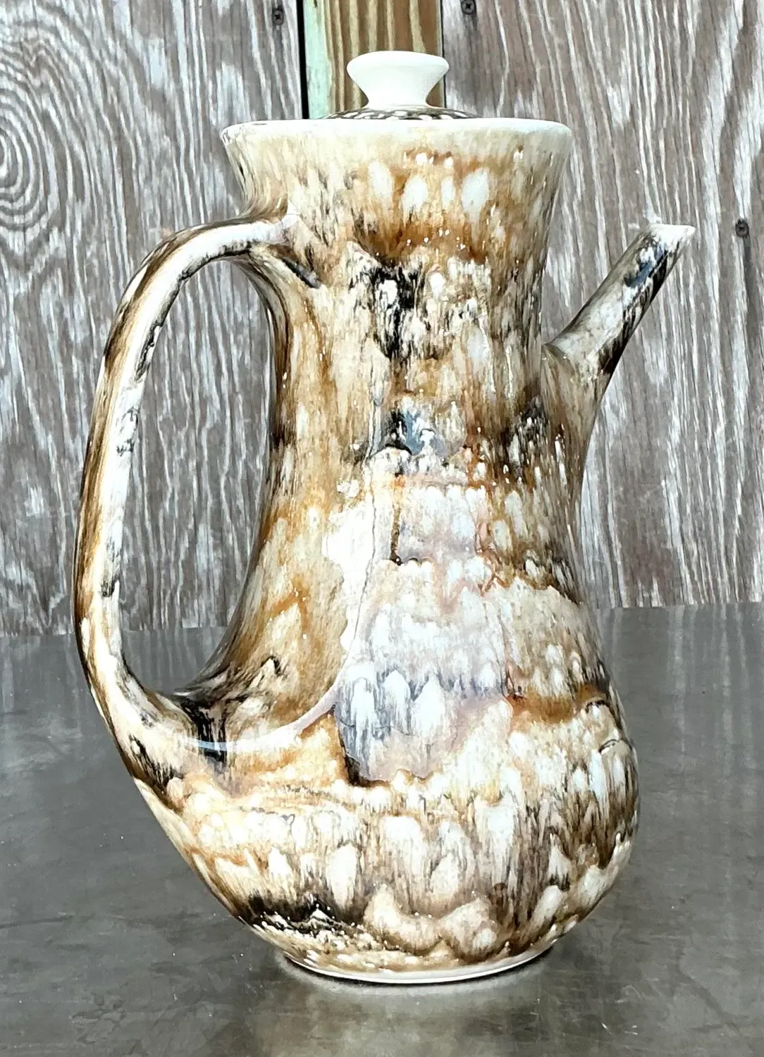 Vintage French Drip Glaze Coffee Pot — additional photo 3