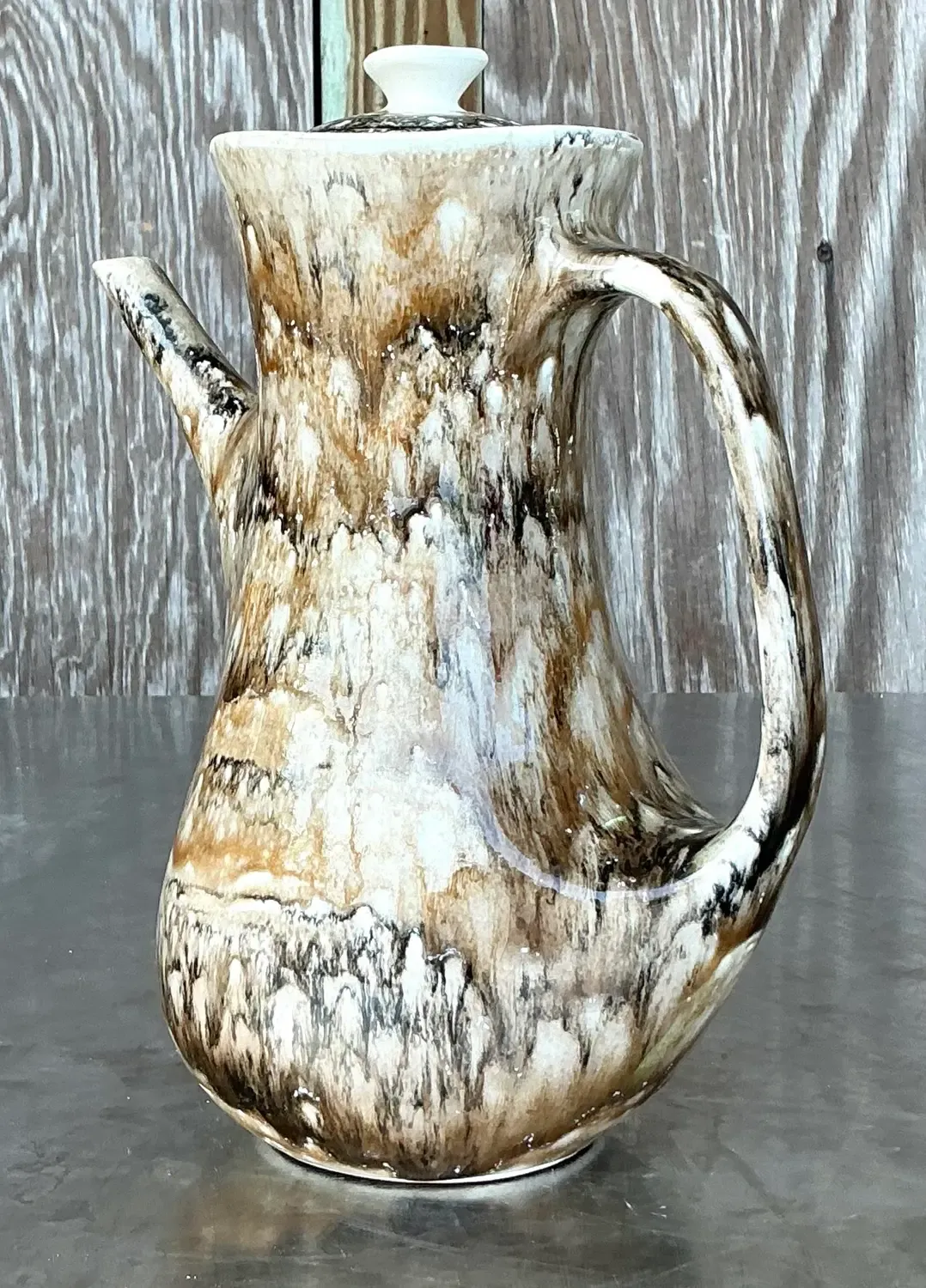 Vintage French Drip Glaze Coffee Pot — additional photo 5