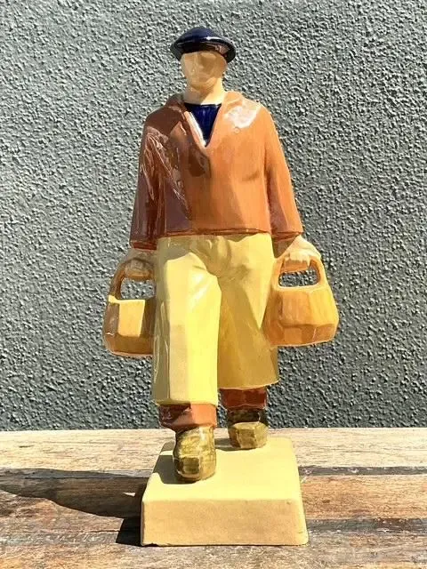 Vintage French Emile Just Bachelet for Henriot Ceramic Fisherman — additional photo 2