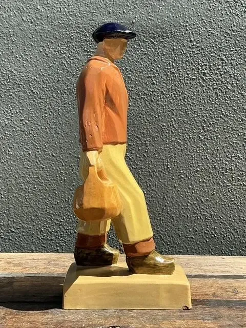 Vintage French Emile Just Bachelet for Henriot Ceramic Fisherman — additional photo 3