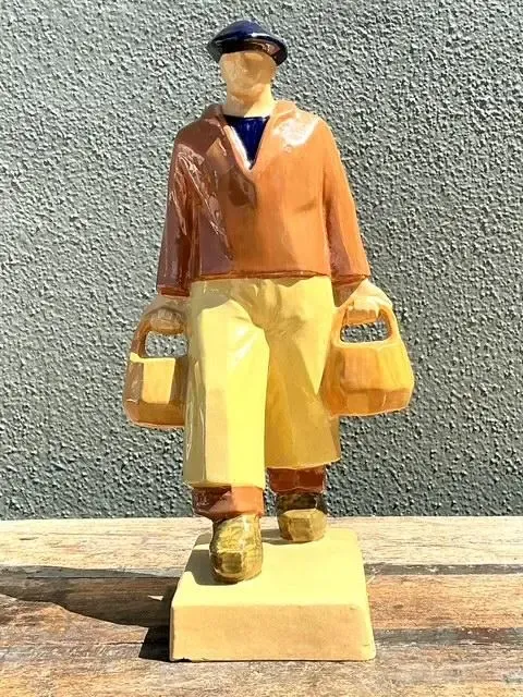Vintage French Emile Just Bachelet for Henriot Ceramic Fisherman — additional photo 5