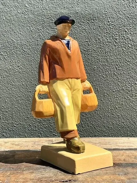 Vintage French Emile Just Bachelet for Henriot Ceramic Fisherman — additional photo 6