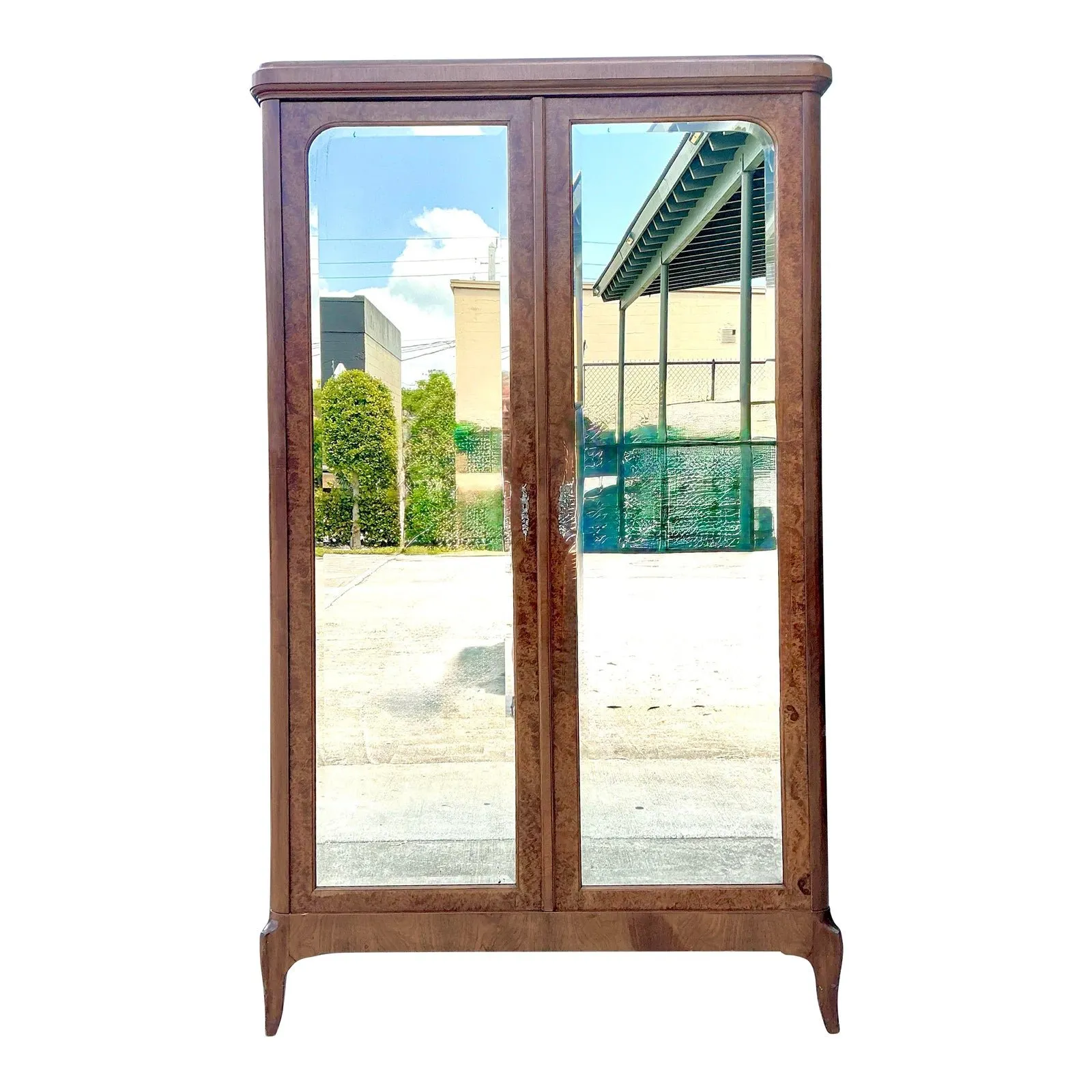 Vintage French Empire Mahogany Mirrored Armoire — additional photo 1