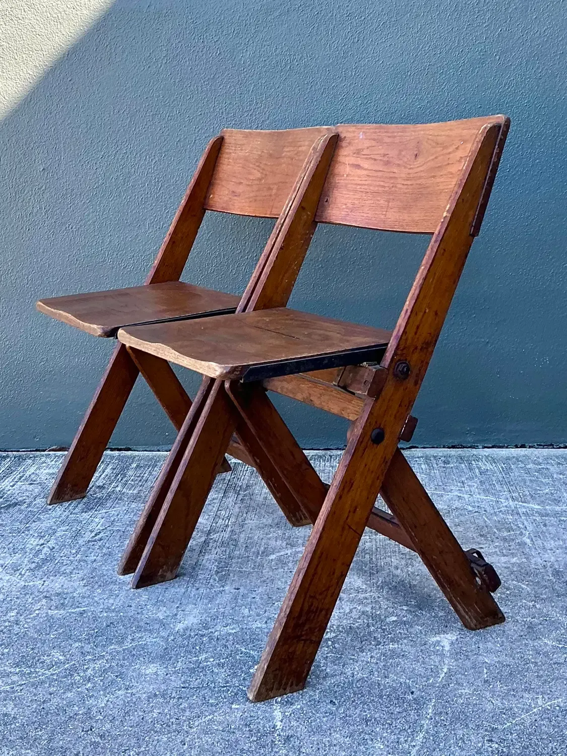 Vintage French Folding Chairs - A Pair — additional photo 2