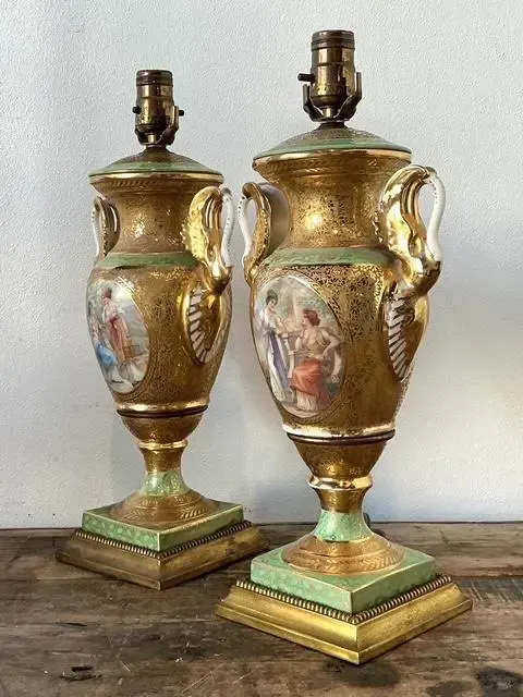 Vintage French Gilt Swan Lamps - A Pair — additional photo 6