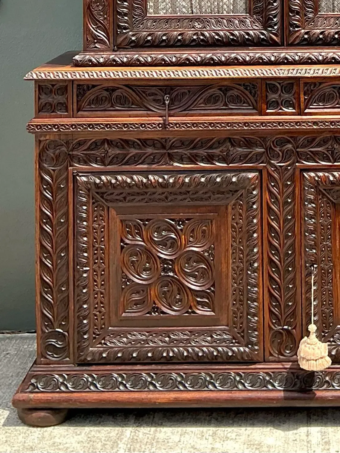 Vintage French Hand Carved Cabinet
