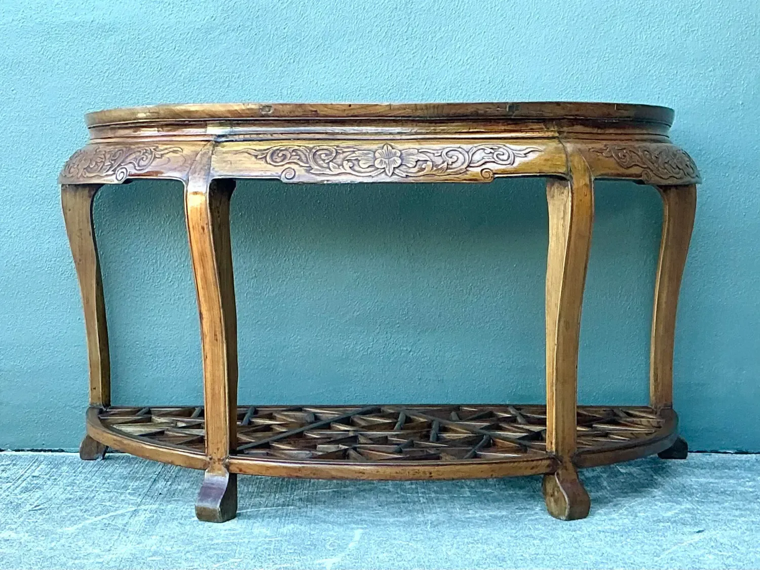 Vintage Fretwork Demilune Console Table — additional photo 6