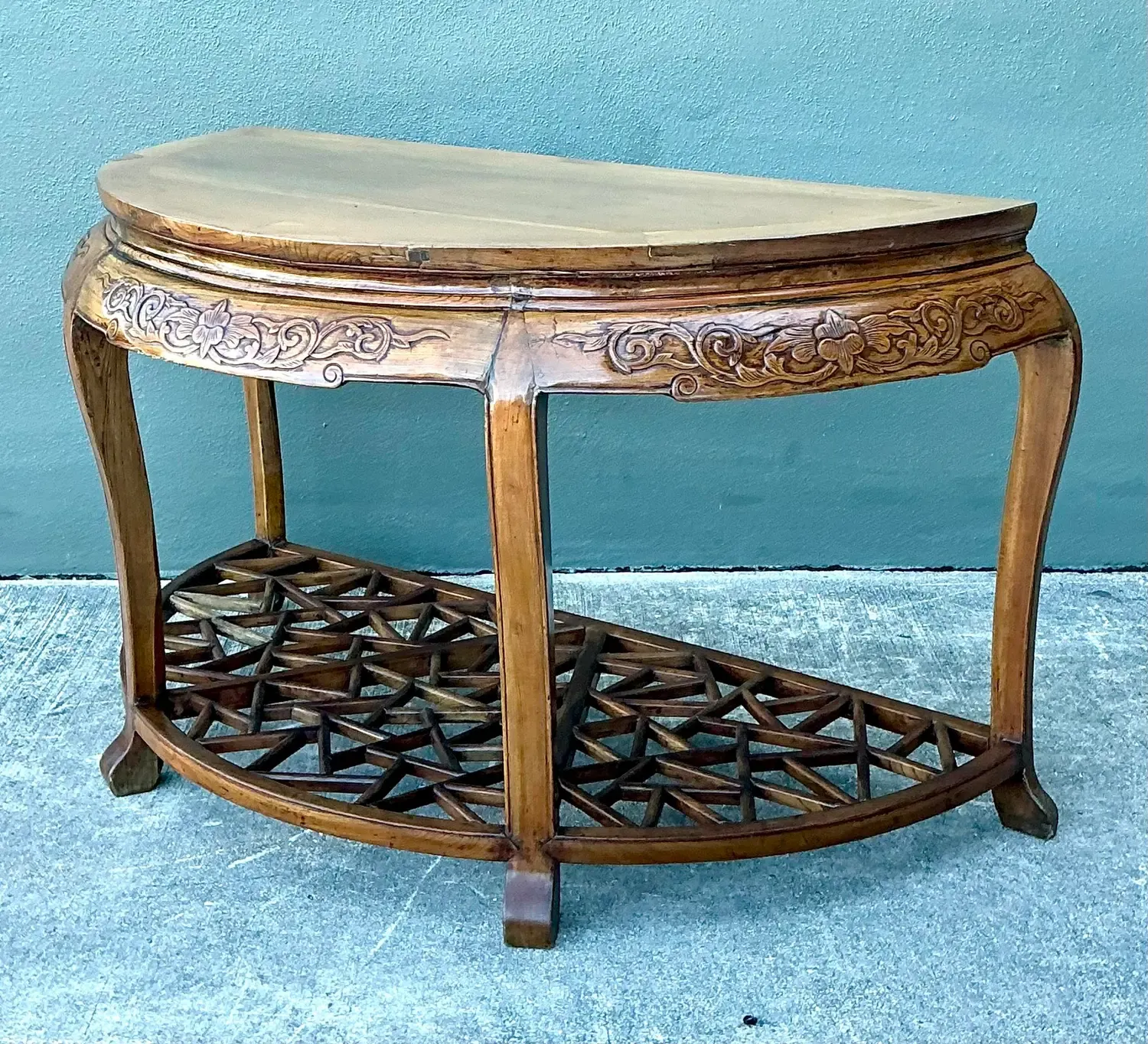 Vintage Fretwork Demilune Console Table — additional photo 7
