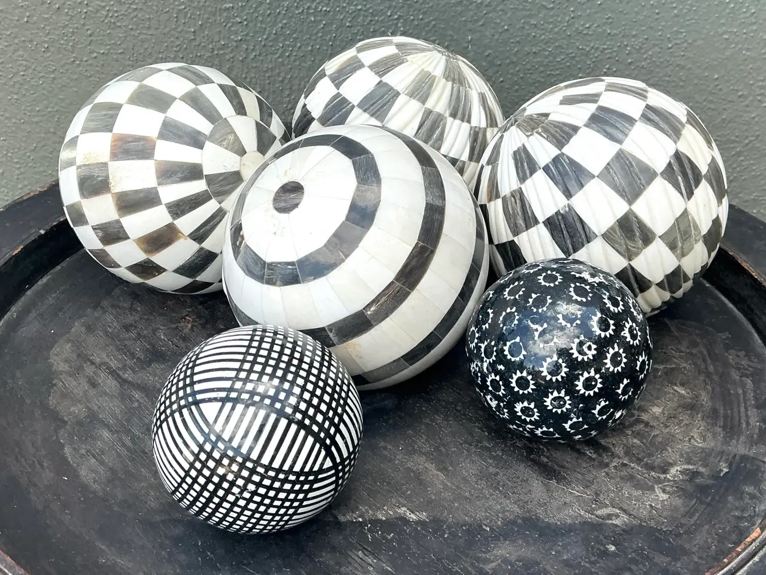 Vintage Geometric Assorted Spheres - Set of 6 — additional photo 4
