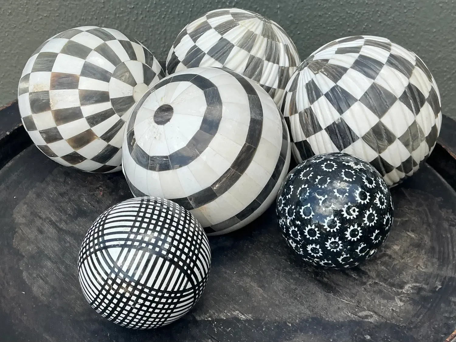 Vintage Geometric Assorted Spheres - Set of 6 — additional photo 5