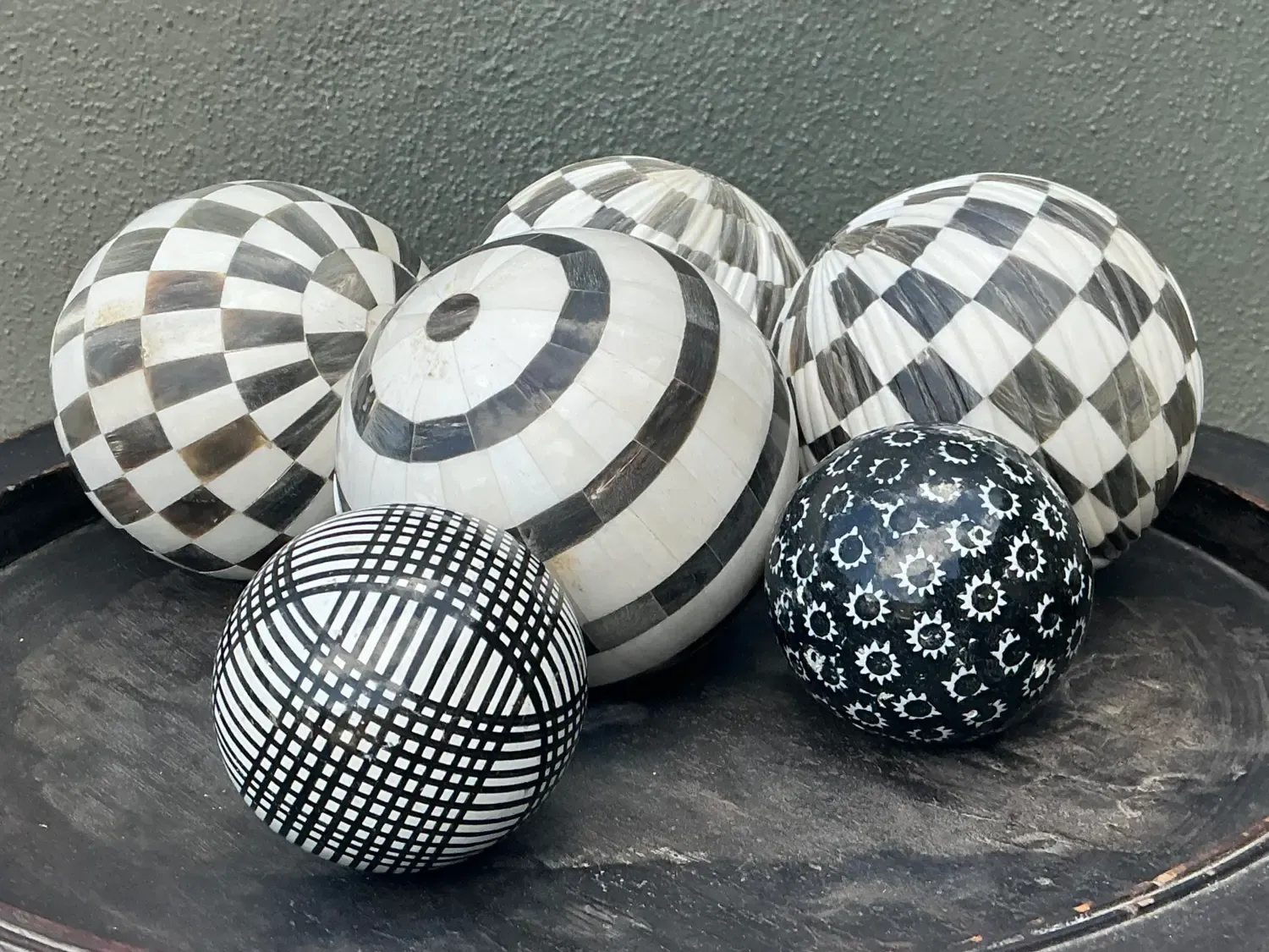 Vintage Geometric Assorted Spheres - Set of 6 — additional photo 6
