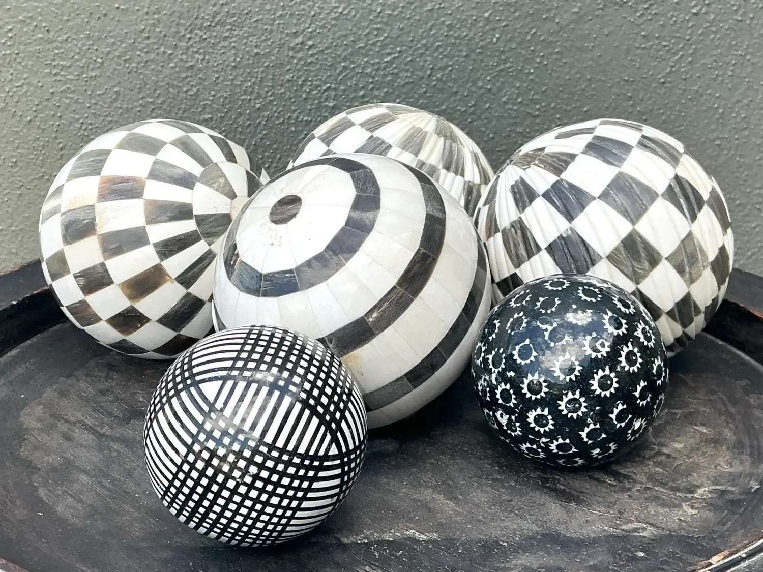 Vintage Geometric Assorted Spheres - Set of 6 — additional photo 7