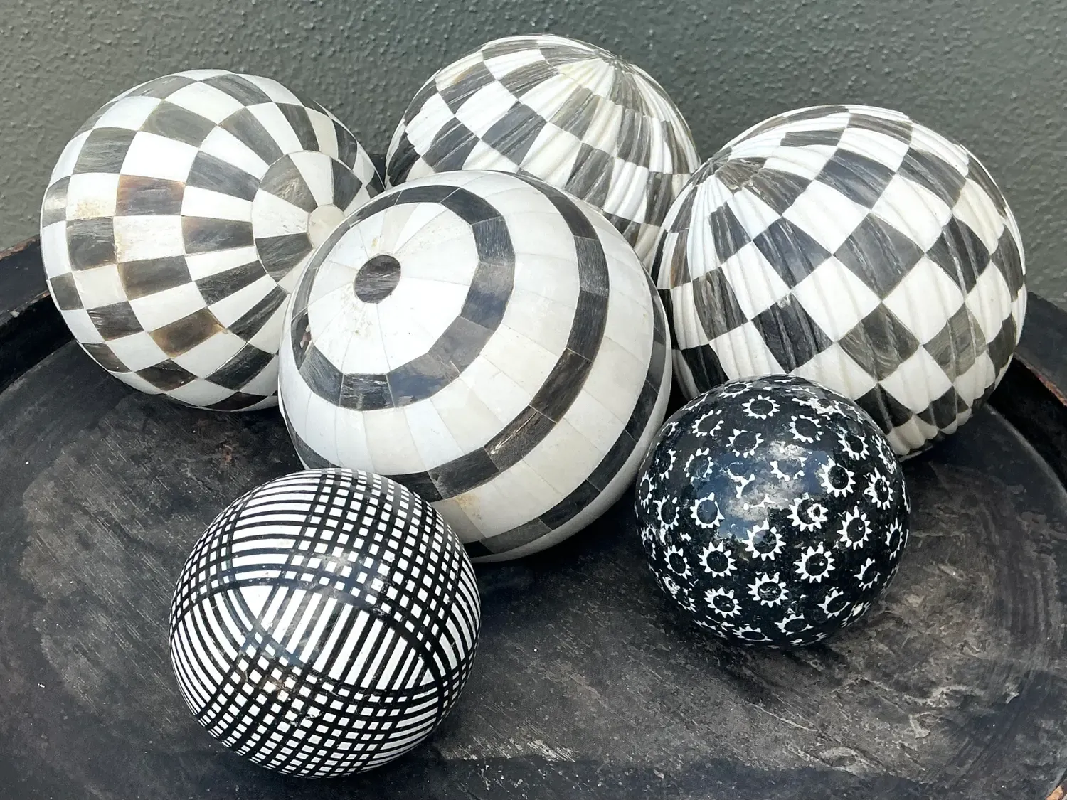 Vintage Geometric Assorted Spheres - Set of 6 — additional photo 8